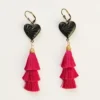 Aretes corazón de barro negro, diferentes diseños