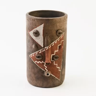 Vaso largo con diseño de cara y colores. Diferentes modelos.