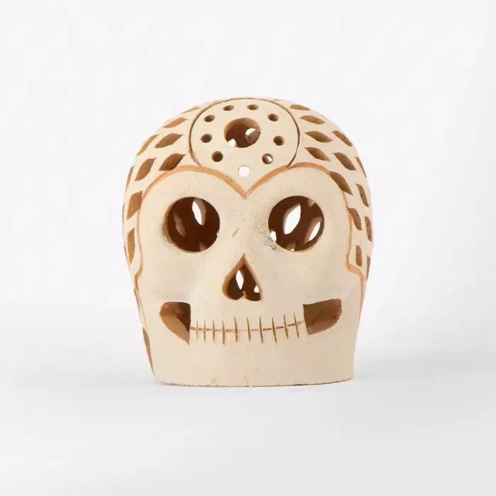 White Clay Openwork Skull