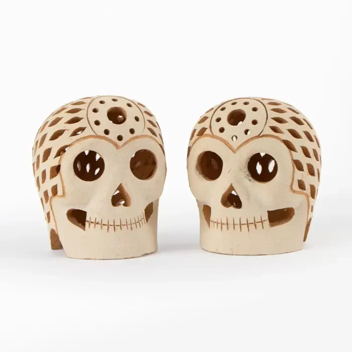 White Clay Openwork Skull