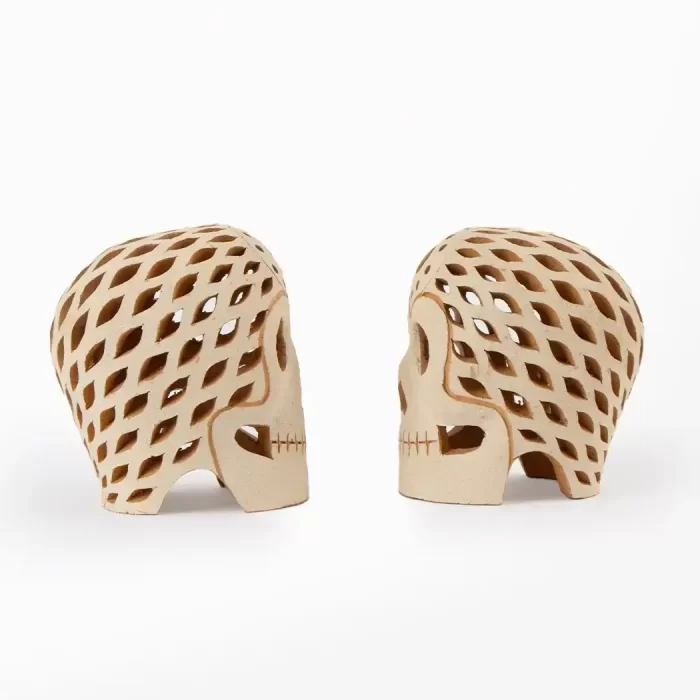 White Clay Openwork Skull