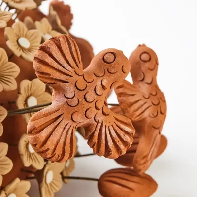 Large heart in natural clay