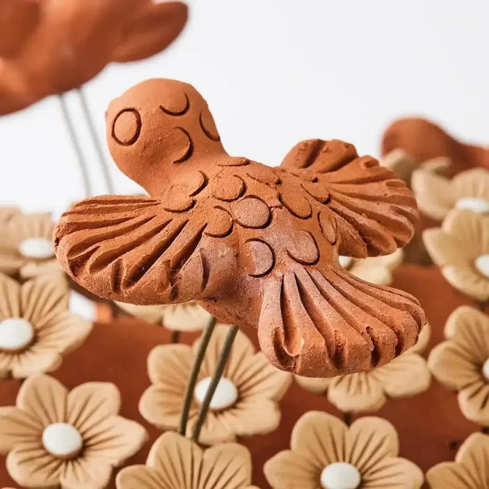 Large heart in natural clay