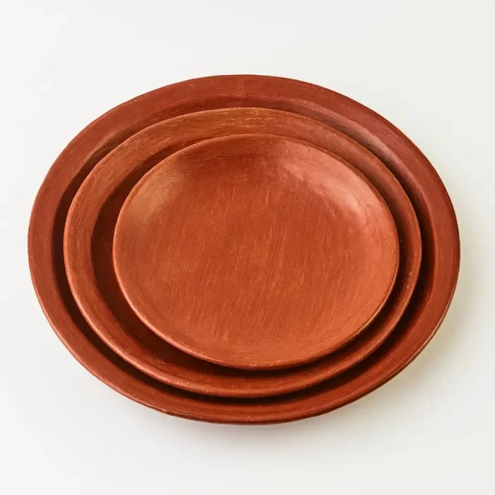Red clay plate