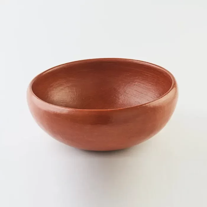 Large red clay bowl
