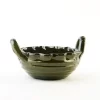 Large green clay saucepan