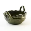 Large green clay saucepan