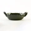 Oval green clay saucepan