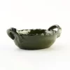 Oval green clay saucepan