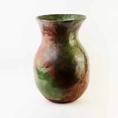 Green terracotta vase