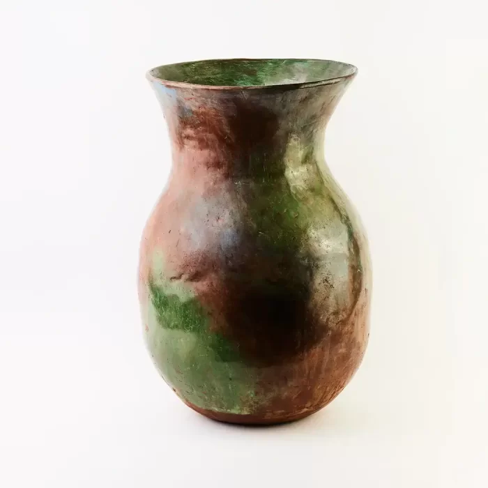 Green terracotta vase