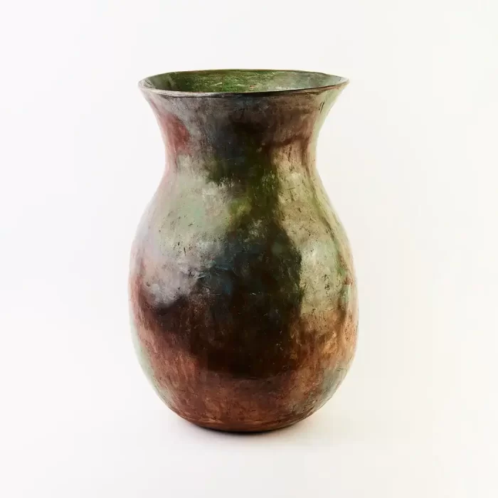 Green terracotta vase
