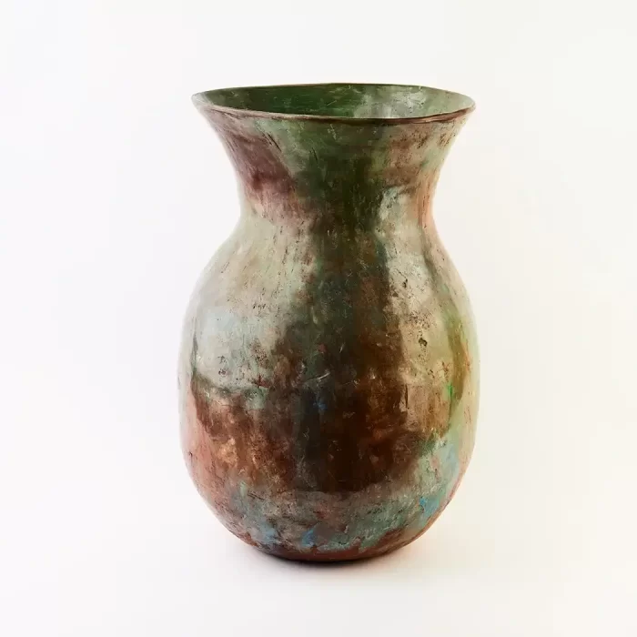 Green terracotta vase