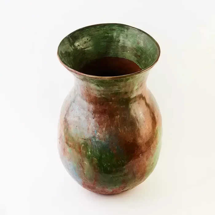 Green terracotta vase