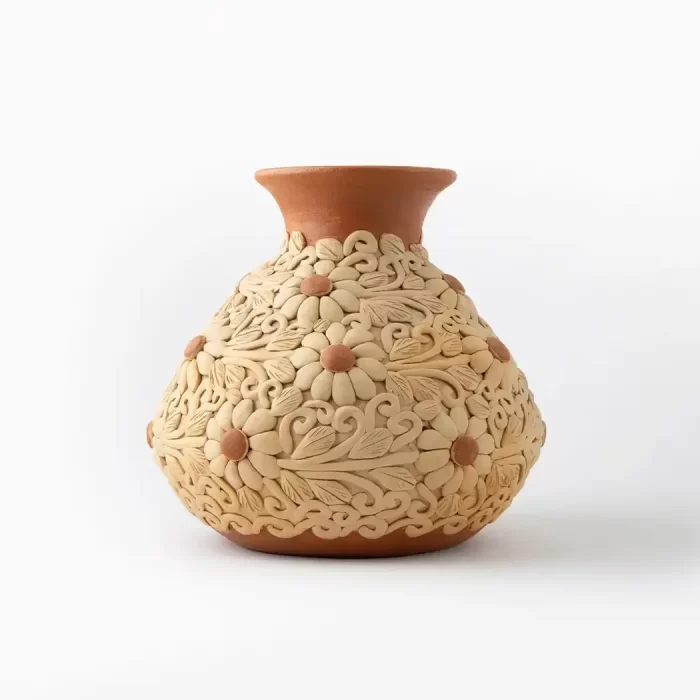 Jarrón de Pastillaje con Flores #2