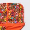 Huipil Orange with embroidery of San Antonino