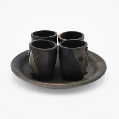 Set of 4 Mezcal Decanters with Tray and Box