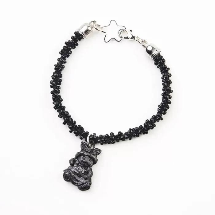 Bracelet with black mud charm. Different models.