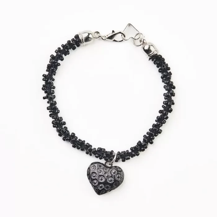 Bracelet with black mud charm. Different models.