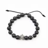 Black clay bead bracelet, silver pendant. Diferent models Different models.