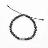 Black clay bead bracelet, silver pendant. Diferent models Different models.