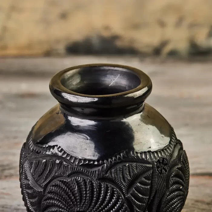 Mini Black Mud Pitcher - Unique Handmade Item