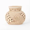 Medium white clay pot with openwork