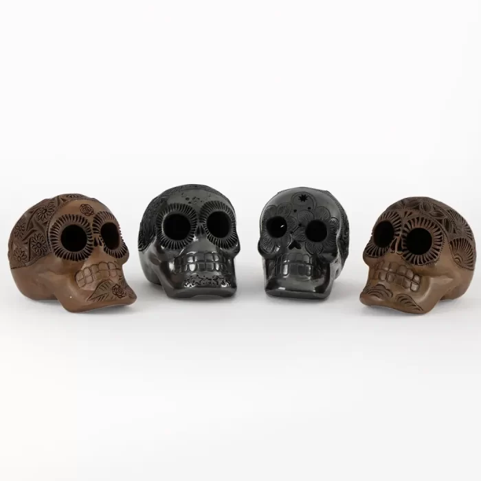 Mini black clay skull