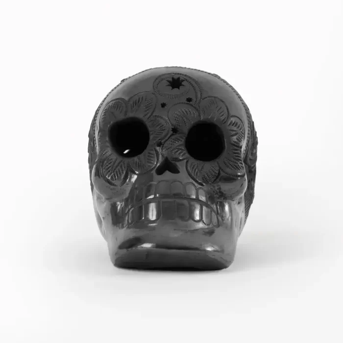 Mini black clay skull