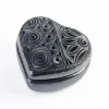 Heart #4: Handmade Black Mud Jewelry Box - Unique Designs
