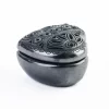 Heart #4: Handmade Black Mud Jewelry Box - Unique Designs