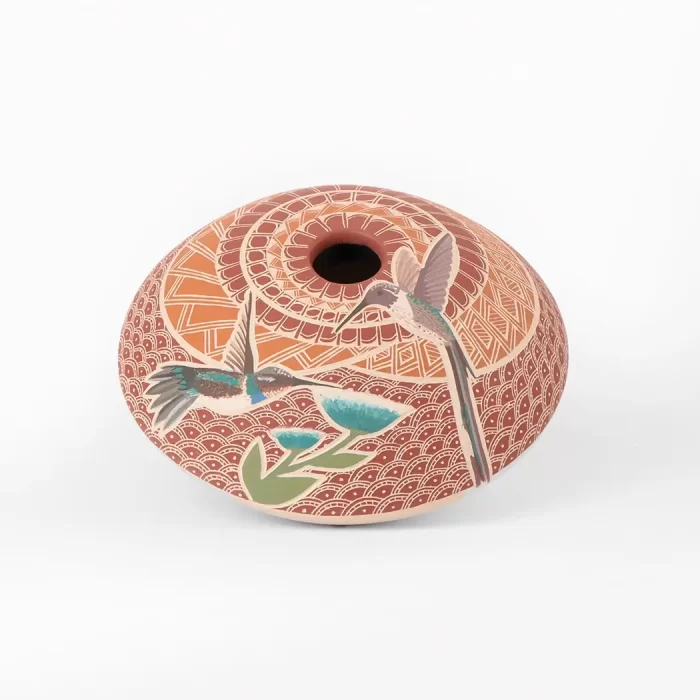 Red hummingbird pot