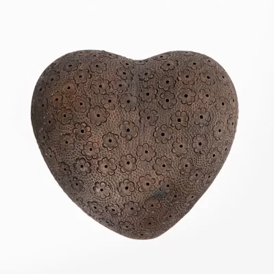 Corazón grande de barro color café