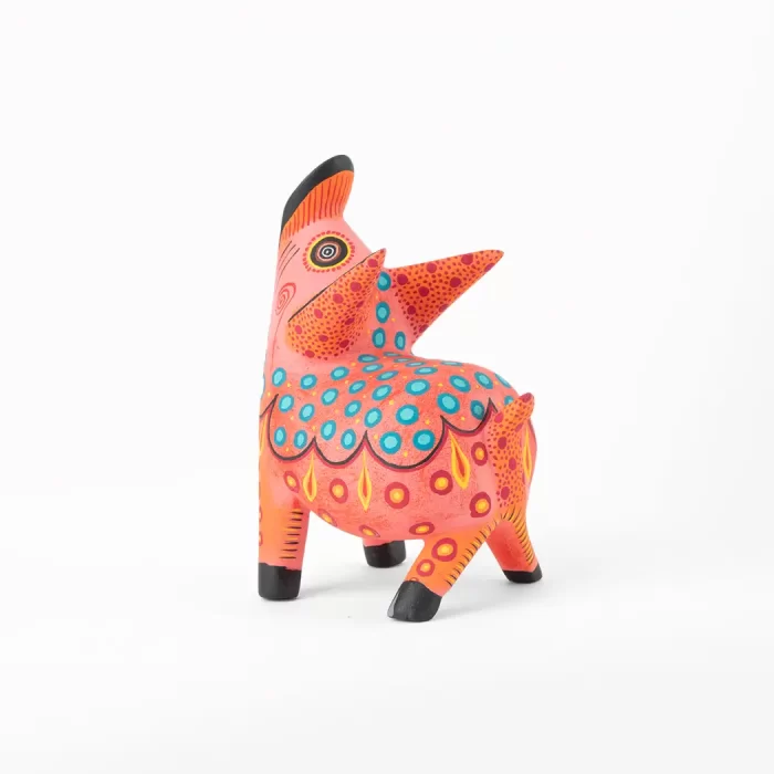 Alebrije Puerquito medium color pink - orange