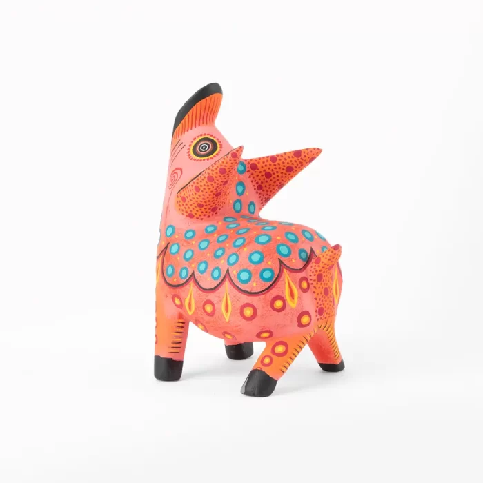 Alebrije Puerquito medium color pink - orange