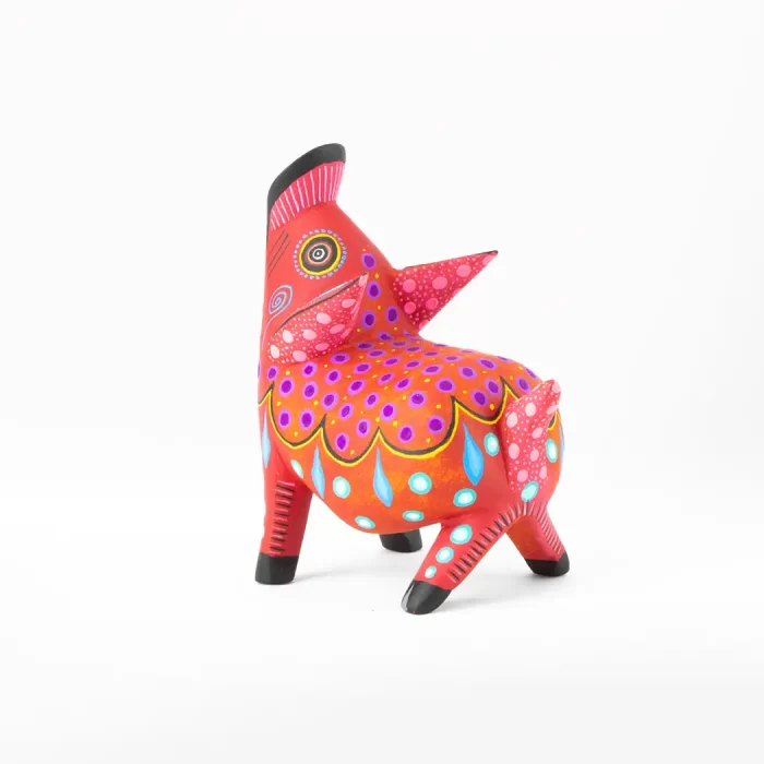 Alebrije de Puerquito mediano color rosa