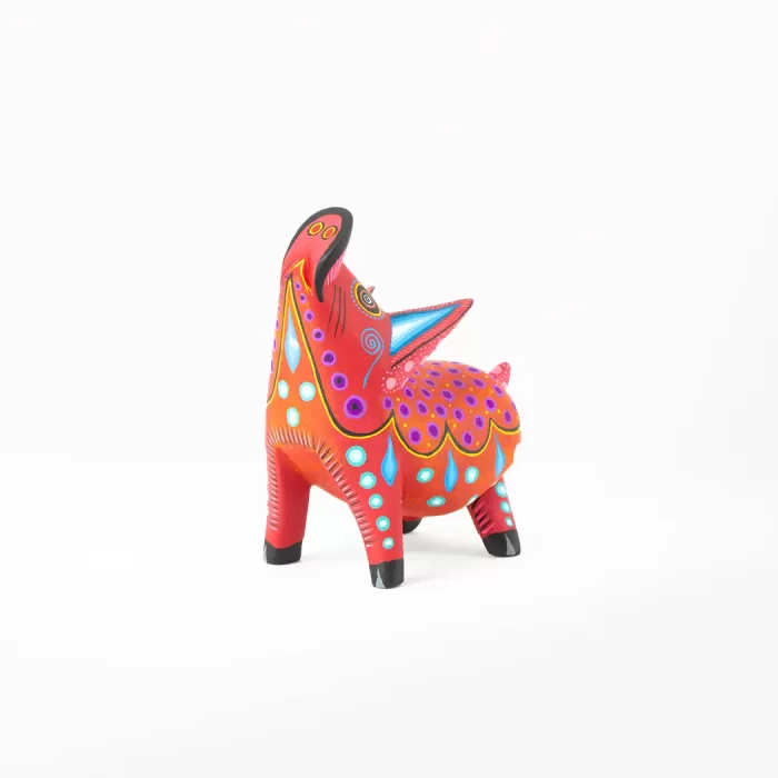 Alebrije de Puerquito mediano color rosa