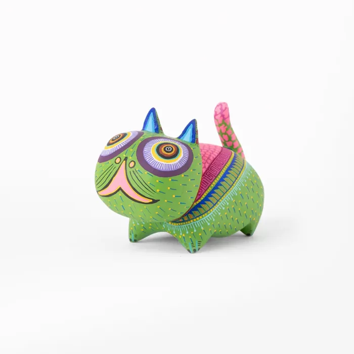 Alebrije Gato bola, color verde