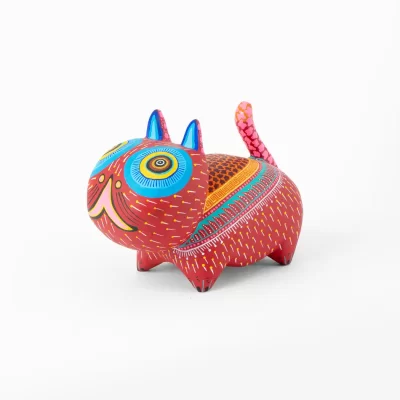 Alebrije Gato bola, color rosa