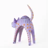 Alebrije de Gato arqueado, chico, color lila