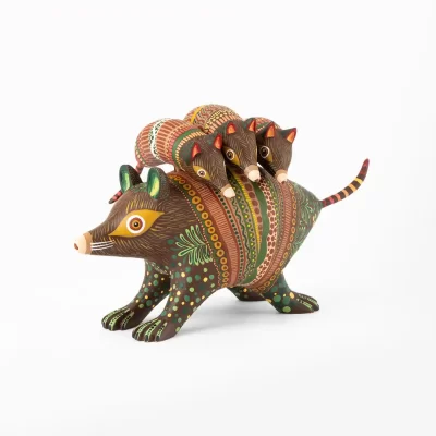 Alebrije Tlacuache con cría