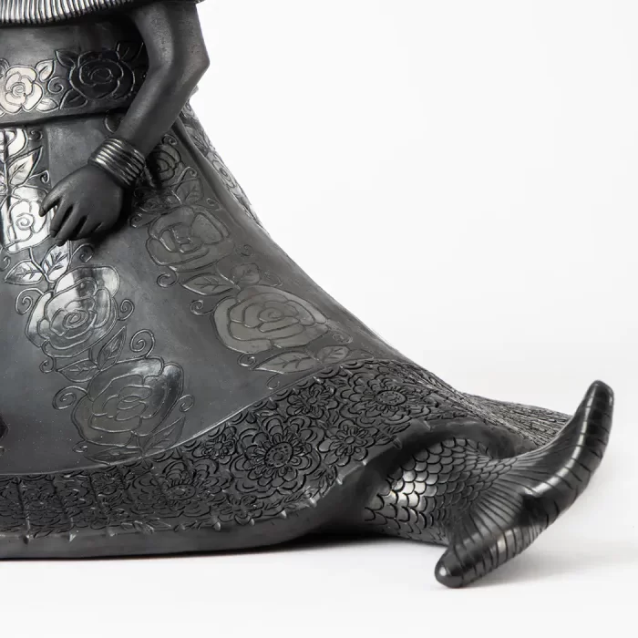 Mermaid Tehuana of black clay