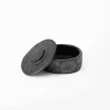 Round black clay jewelry box