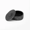 Round black clay jewelry box