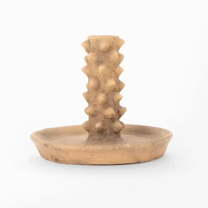 Natural clay candlestick