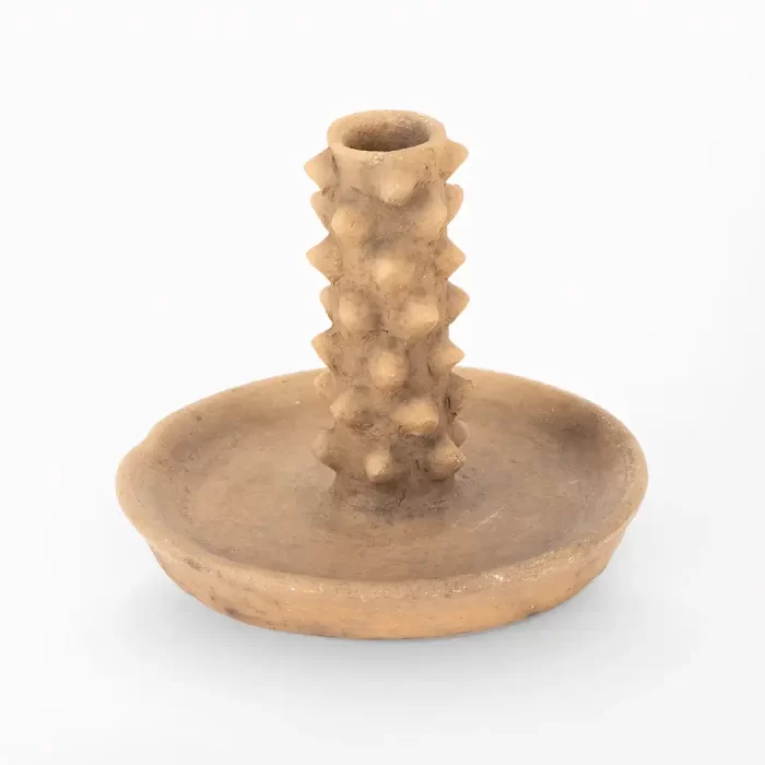 Natural clay candlestick