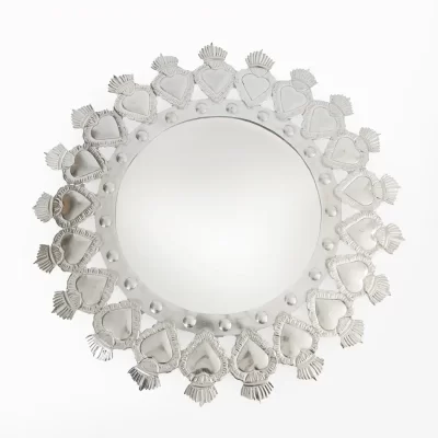 Mirror with Tinplate Hearts 56 cm