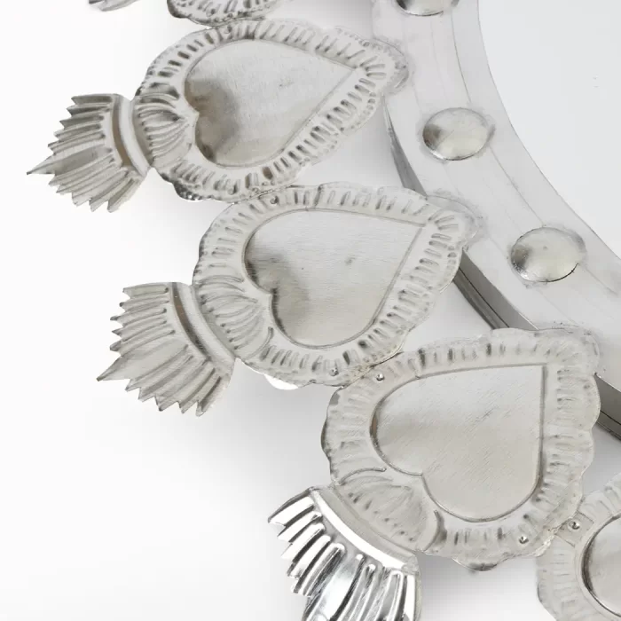 Mirror with Tinplate Hearts 56 cm