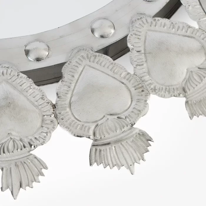 Mirror with Tinplate Hearts 56 cm