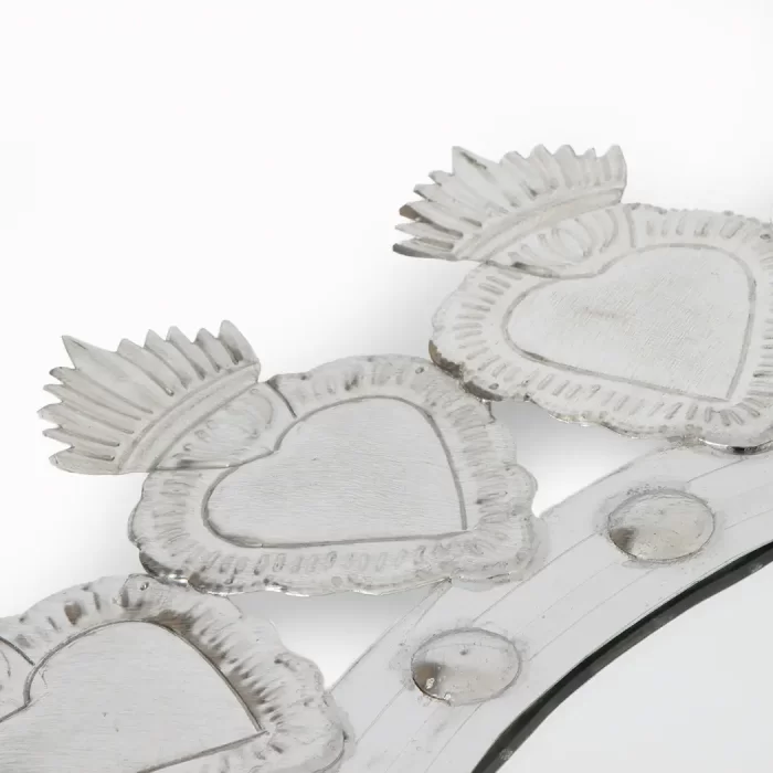 Mirror with Tinplate Hearts 56 cm
